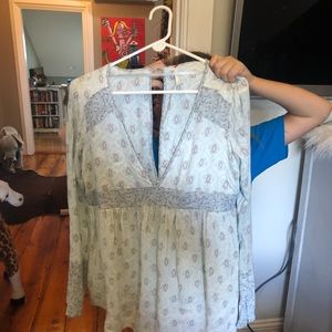 Pretty green open back free people shirt